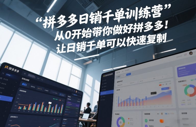 拼多多日销千单训练营，从0开始带你做好拼多多，让日销千单可以快速复制(更新26年1月)-沧海聊项目