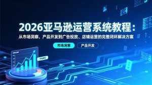 2026亚马逊运营系统教程：从市场洞察、产品开发到广告投放、店铺运营的完整闭环解决方案-沧海聊项目