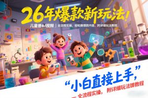 26年爆款新玩法，儿童科普AI视频，全流程实操，轻松做爆款内容，小白直接上手，附详细玩法教程-沧海聊项目