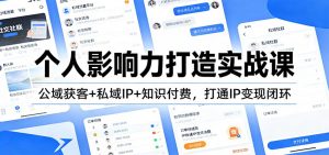 个人影响力打造实战课：公域获客+私域IP+知识付费，打通IP变现闭环-沧海聊项目