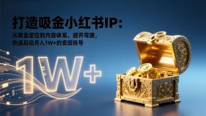 打造吸金小红书IP：从黄金定位到内容体系，避开弯路，快速启动月入1W+的变现账号-沧海聊项目