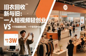 旧衣回收“新”与“旧”：一人短视频轻创业，VS十万加盟重运营，一个多月挣3W【揭秘】-沧海聊项目
