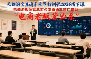 天猫淘宝直通车无界特训营2026线下课，电商老板运营总监必学直通车推广体系-沧海聊项目