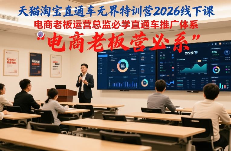 天猫淘宝直通车无界特训营2026线下课，电商老板运营总监必学直通车推广体系-沧海聊项目
