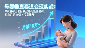 母婴垂直赛道变现实战：深度解析三大阶段起号与选品逻辑，打造月销10万+带货账号-沧海聊项目