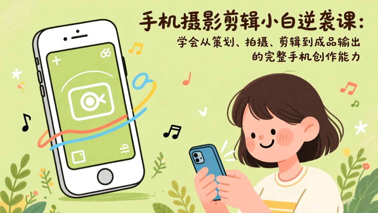 手机摄影剪辑小白逆袭课：学会从策划、拍摄、剪辑到成品输出的完整手机创作能力-沧海聊项目