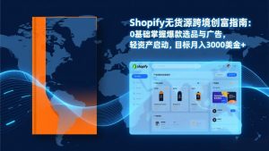 Shopify爆款打法实战：从选品到广告投放，复制爆款模型，驱动独立站月销售额破万刀-沧海聊项目