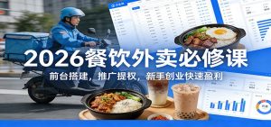 2026餐饮外卖必修课：前台搭建，推广提权，新手创业快速盈利-沧海聊项目