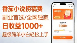 全网独家！番茄小说捞稿费，日收益1k+，副业必看，小白易上手，超级简单【揭秘】-沧海聊项目
