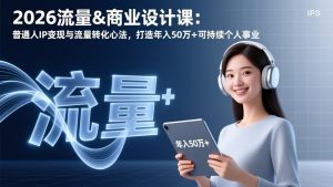 2026流量&商业设计课：普通人IP变现与流量转化心法，打造年入50万+可持续个人事业-沧海聊项目