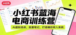 小红书蓝海电商训练营：AI虚拟选品，批量笔记，打造睡后收入系统-沧海聊项目