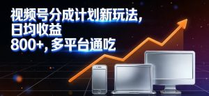 视频号分成计划新玩法，日均收益8张，多平台通吃-沧海聊项目