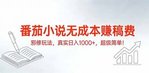 番茄小说无成本赚稿费邪修玩法，真实日入1000+，超级简单！-沧海聊项目