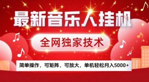 最新音乐人挂G，全网独家技术，简单操作，可矩阵，可放大，单机轻松月入5k+【揭秘】-沧海聊项目