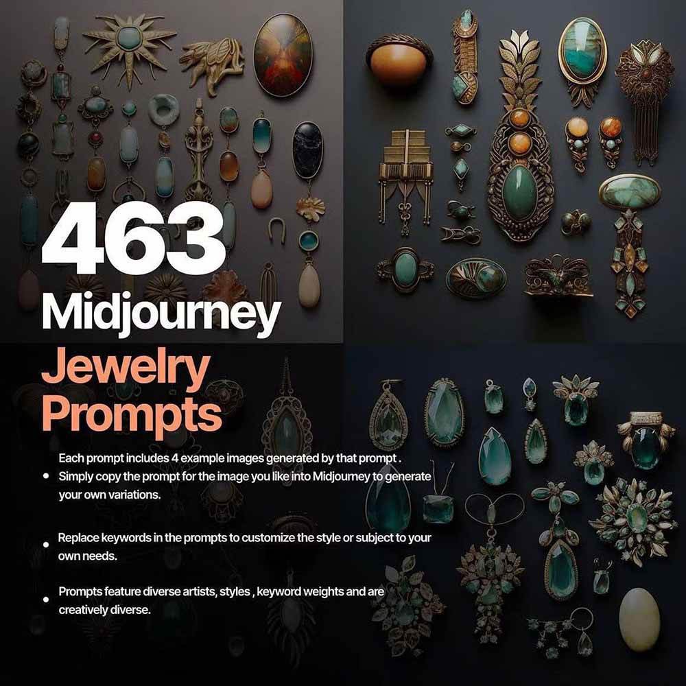 图片[1]-463个Midjourney珠宝摄影提示词：覆盖全品类珠宝，AI设计秒出专业效果-沧海聊项目