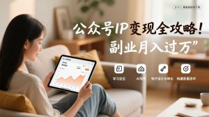 公众号IP变现全攻略，学习定位、AI写作、钩子设计与转化，构建获客闭环，副业月入过万-沧海聊项目