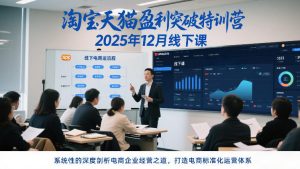 淘宝天猫盈利突破特训营25年12月线下课，系统性的深度剖析电商企业经营之道，打造电商标准化运营体系-沧海聊项目