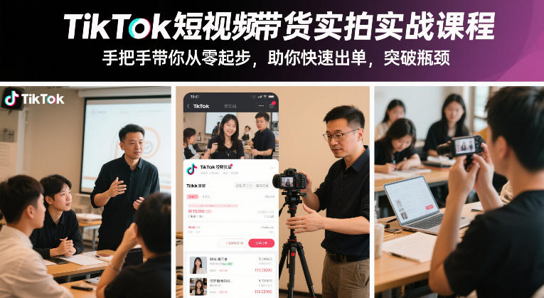 TikTok短视频带货实拍实战课程，手把手带你从零起步，助你快速出单，突破瓶颈-沧海聊项目