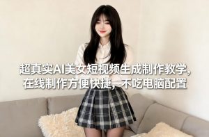 超真实AI美女短视频生成制作教学，在线制作方便快捷，不吃电脑配置，快速起号涨粉-沧海聊项目