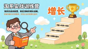 淘系实战训练营，制定清晰的增长战略，突破流量与利润瓶颈，实现企业的规模化盈利-沧海聊项目