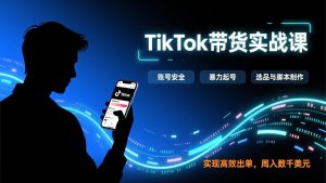 TikTok带货实战课，涵盖账号安全、暴力起号、选品与脚本制作，实现高效出单，周入数千美元-沧海聊项目