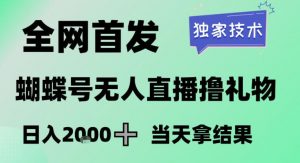 2026最新蝴蝶号无人直播掘金，独家技术，全网首发小白做了一个月收益3W，长期稳定可做【揭秘】-沧海聊项目