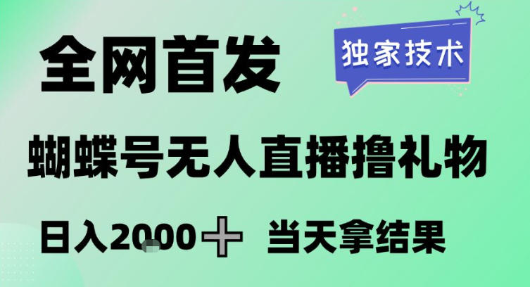 2026最新蝴蝶号无人直播掘金，独家技术，全网首发小白做了一个月收益3W，长期稳定可做【揭秘】-沧海聊项目