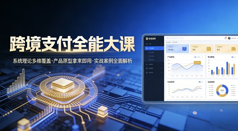 跨境支付全能大课，系统理论多维覆盖，产品原型拿来即用，实战案例全面解析-沧海聊项目