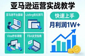 亚马逊运营实战教学，亚马逊平台+Listing优化+Vine秒杀+FBA发货等，快速上手，实现店铺月利润1W-沧海聊项目
