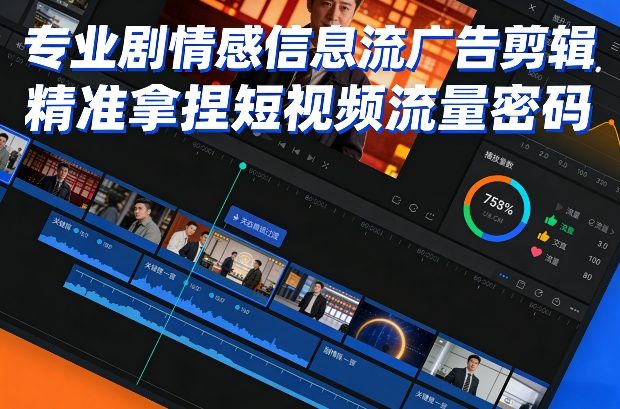 专业剧情感信息流广告剪辑，精准拿捏短视频流量密码-沧海聊项目