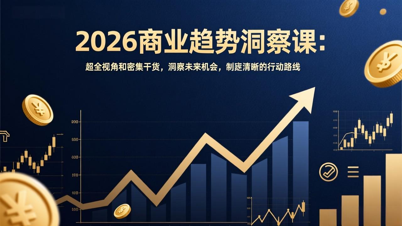 2026商业趋势洞察课：超全视角和密集干货，洞察未来机会，制定清晰的行动路线-沧海聊项目