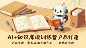 AI+知识库变现训练营，产品打造、内容创作、全平台变现，零基础30天出产品，小白稳定变现-沧海聊项目