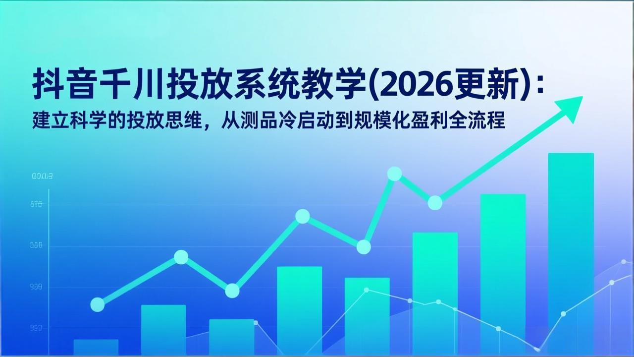 抖音千川投放系统教学(2026更新-沧海聊项目