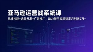 亚马逊运营实战系统课，思维构建+选品开发+广告推广，助力新手实现稳定月利润2万+(更新-沧海聊项目