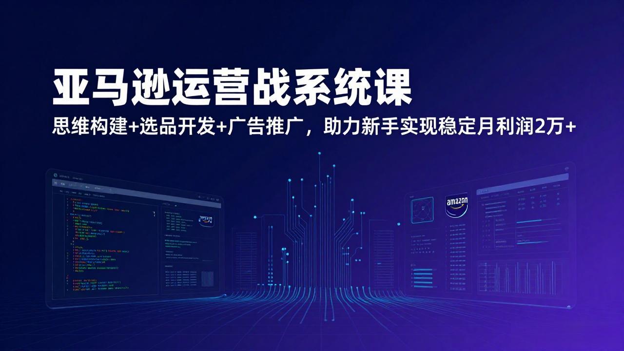 亚马逊运营实战系统课，思维构建+选品开发+广告推广，助力新手实现稳定月利润2万+(更新-沧海聊项目
