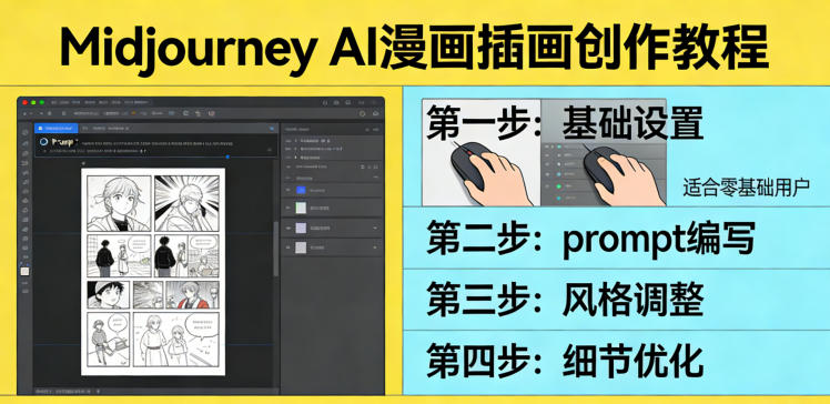利用Midjourney AI人工智能轻松创作漫画插画教程，零基础创作完整漫画插画-沧海聊项目