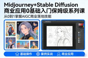 AIGC商业应用Midjourney+Stable Diffusion教程，0基础入门保姆级系列课-沧海聊项目