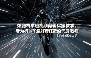 炫酷机车短视频剪辑实操教学，专为机车爱好者打造的干货教程，零基础也能轻松上手-沧海聊项目