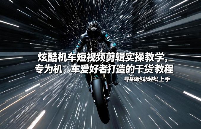 炫酷机车短视频剪辑实操教学，专为机车爱好者打造的干货教程，零基础也能轻松上手-沧海聊项目