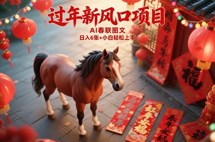过年新风口项目，用ai春联图文，日入6张+小白轻松上手【揭秘】-沧海聊项目