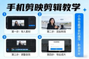 手机剪映剪辑教学，小白也能学会的操作，秒出大片-沧海聊项目