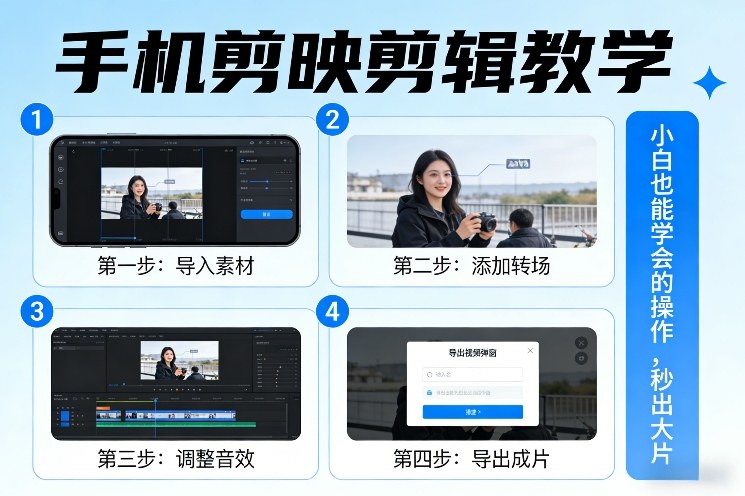 手机剪映剪辑教学，小白也能学会的操作，秒出大片-沧海聊项目
