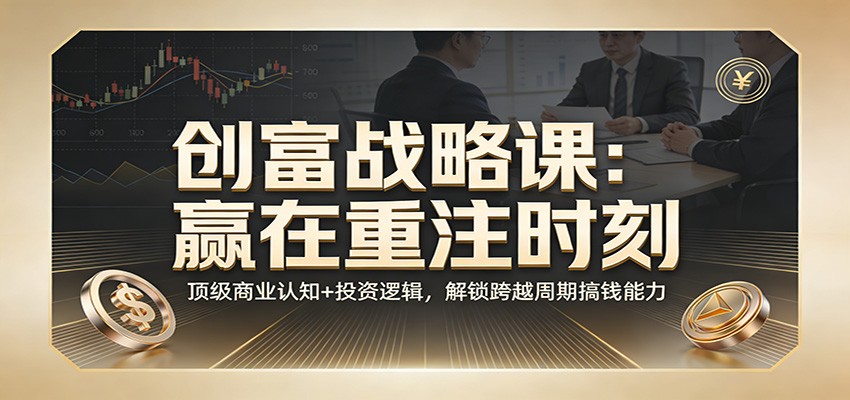 《创富战略课：赢在重注时刻》顶级商业认知+投资逻辑，解锁跨越周期搞钱能力-沧海聊项目