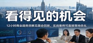 2026看得见的机会，12小时商业趋势洞察见面会回放，实战案例可直接落地优化-沧海聊项目