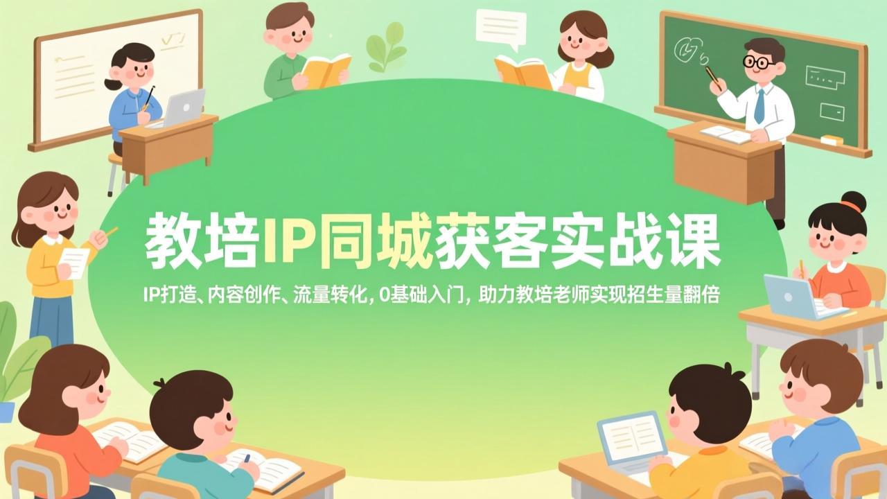 教培IP同城获客实战课，IP打造、内容创作、流量转化，0基础入门，助力教培老师实现招生量翻倍-沧海聊项目