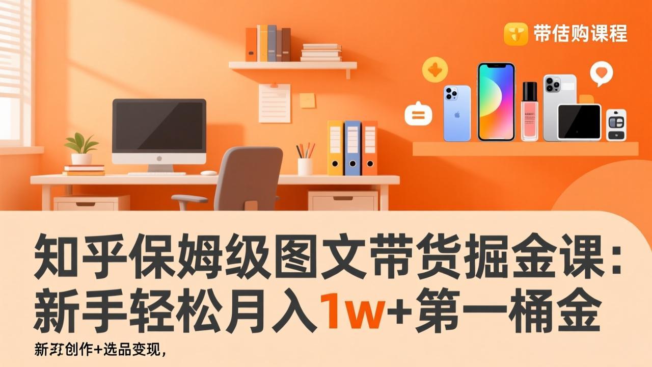知乎保姆级图文带货掘金课：账号打造+爆文创作+选品变现，新手轻松月入1w+第一桶金-沧海聊项目