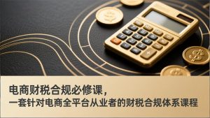 电商财税合规必修课，是一套针对电商全平台从业者的财税合规体系课程-沧海聊项目