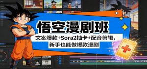 悟空漫剧班：文案爆款+Sora2抽卡+配音剪辑，新手也能做爆款漫剧-沧海聊项目