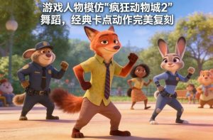 游戏人物模仿“疯狂动物城2”舞蹈，经典卡点动作完美复刻-沧海聊项目