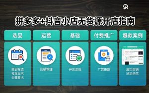 拼多多+抖音小店无货源开店，包括：选品、运营、基础、付费推广、爆款案例等(更新26年2月)-沧海聊项目